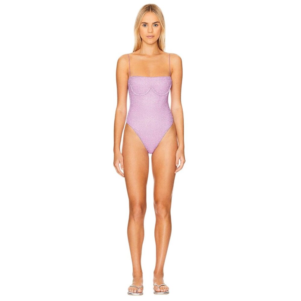 Oseree Lumiere Underwire Lilac Shimmer One-Piece Swimsuit